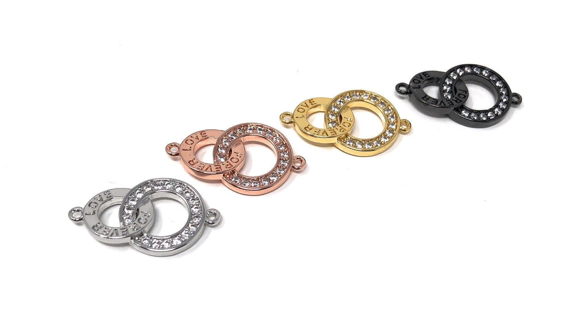 CZ Micro Pave Ring Connector, CZ Charm Connector, Jewelry Making - VirtuousWares:Global