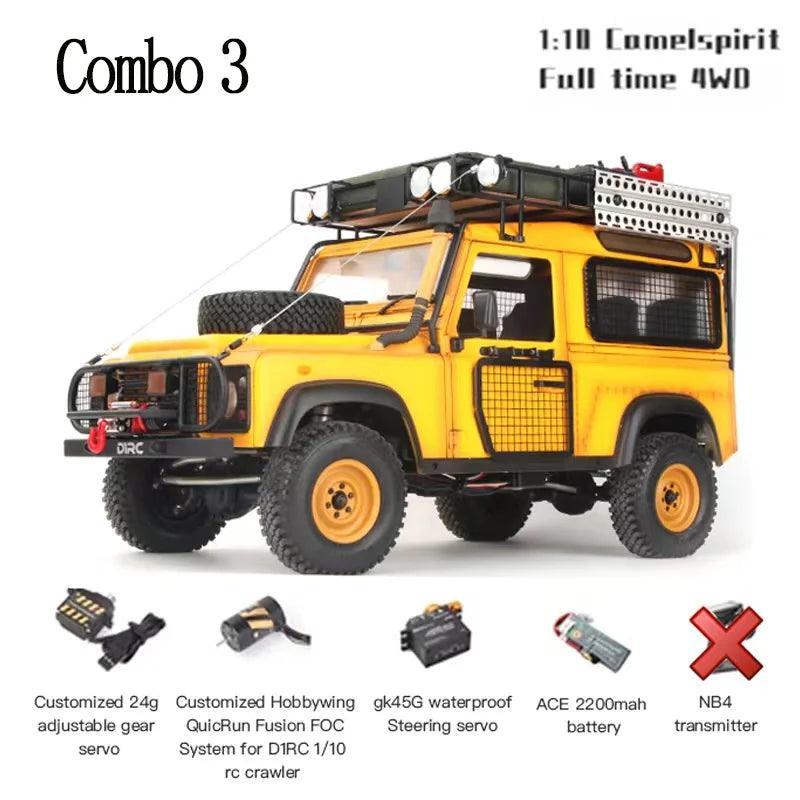 D1RC D90 Defender Camel Trophy 1/10 Scale Offroad Crawler Remote Control Truck for Adults-Hobby Grade RC Car, Electric model toy - VirtuousWares:Global