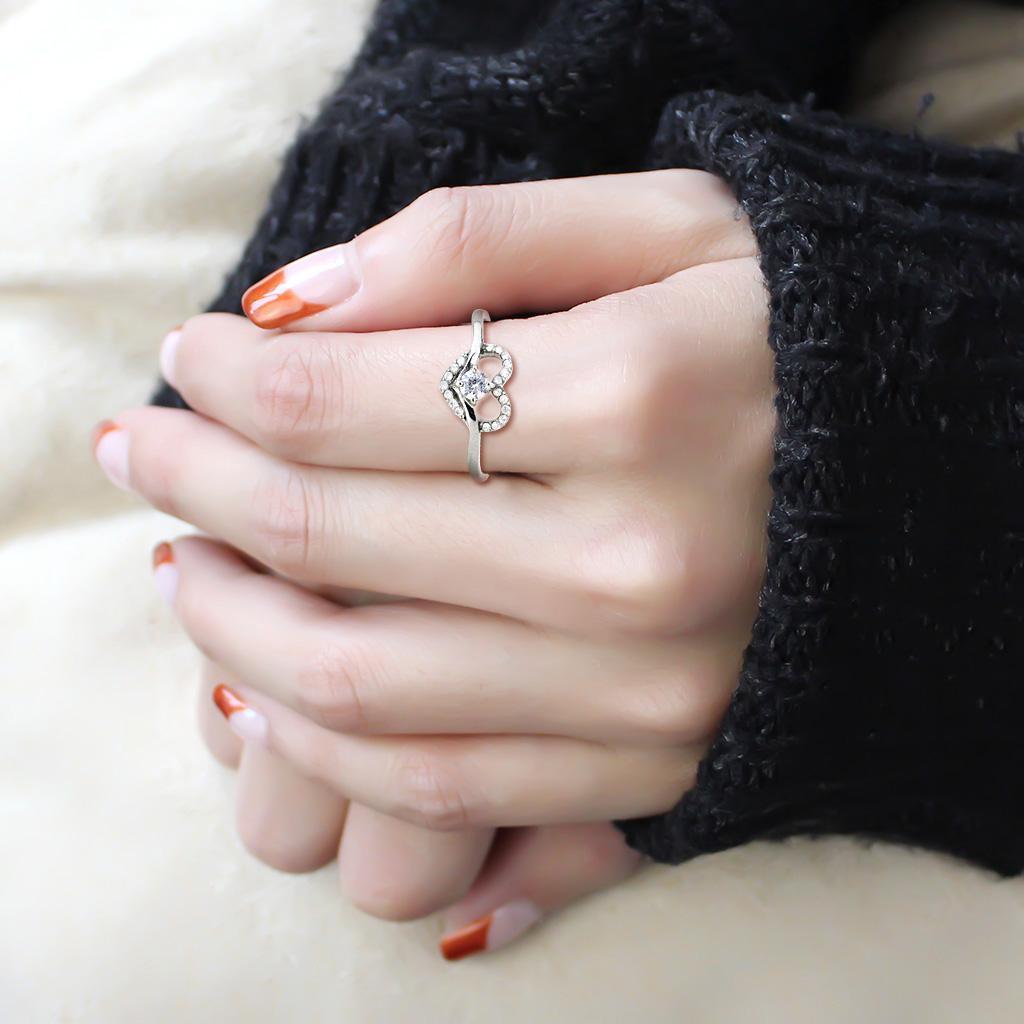 DA106 - High polished (no plating) Stainless Steel Ring with AAA Grade - VirtuousWares:Global