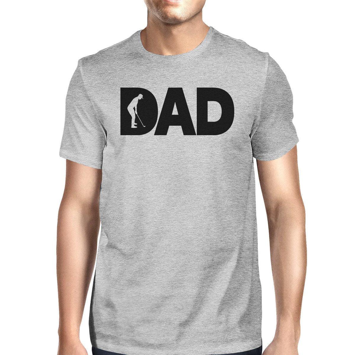 Dad Golf Mens Gray Graphic Tee Shirt Golf Dad - VirtuousWares:Global