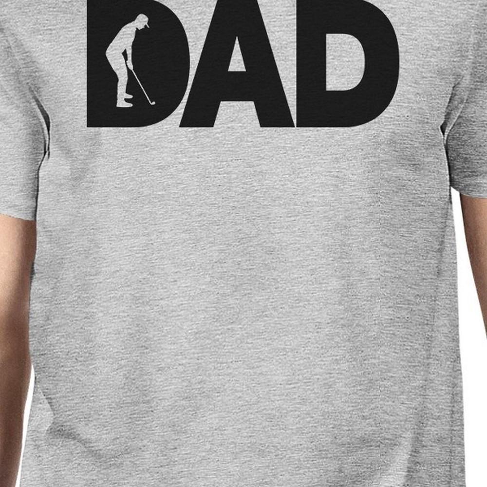 Dad Golf Mens Gray Graphic Tee Shirt Golf Dad - VirtuousWares:Global