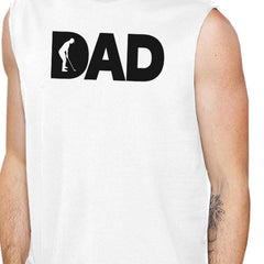 Dad Golf Mens White Funny Design Muscle Top Funny - VirtuousWares:Global