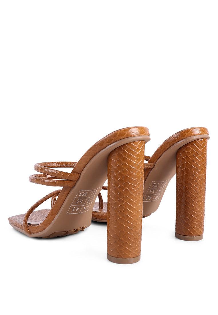 dandelion high block heeled croc sandals - VirtuousWares:Global