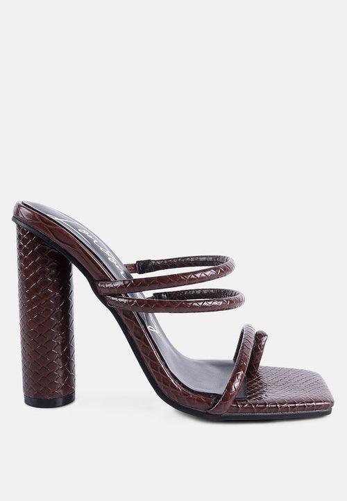 dandelion high block heeled croc sandals - VirtuousWares:Global