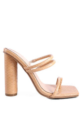 dandelion high block heeled croc sandals - VirtuousWares:Global