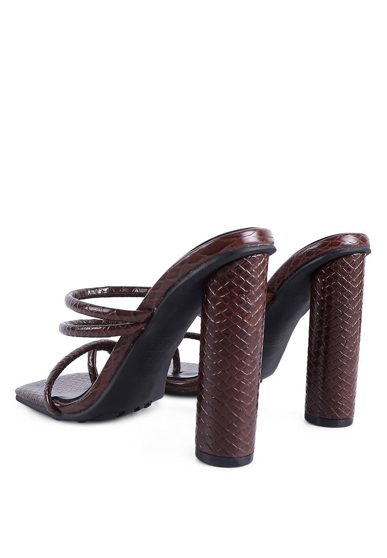 dandelion high block heeled croc sandals - VirtuousWares:Global