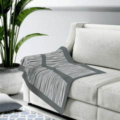 Dark Gray Abstract Lines Plush Blanket Throw - VirtuousWares:Global