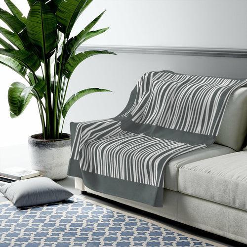 Dark Gray Abstract Lines Plush Blanket Throw - VirtuousWares:Global