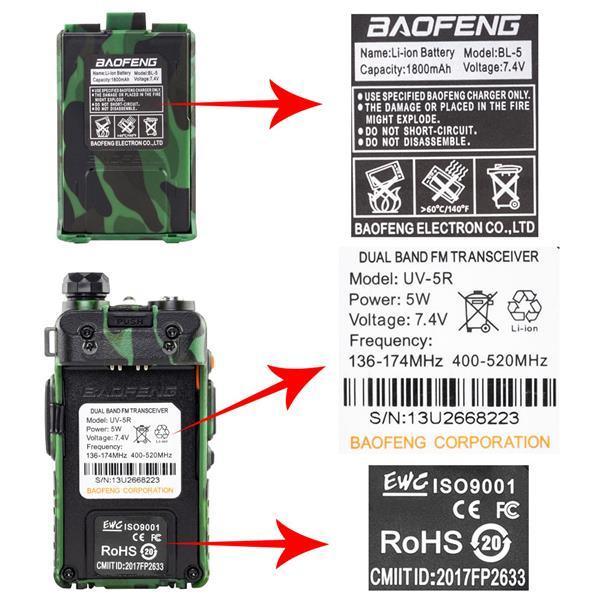 BAOFENG 1.5" LCD 5W 136~174MHz / 400~520MHz Dual Band Walkie Talkie