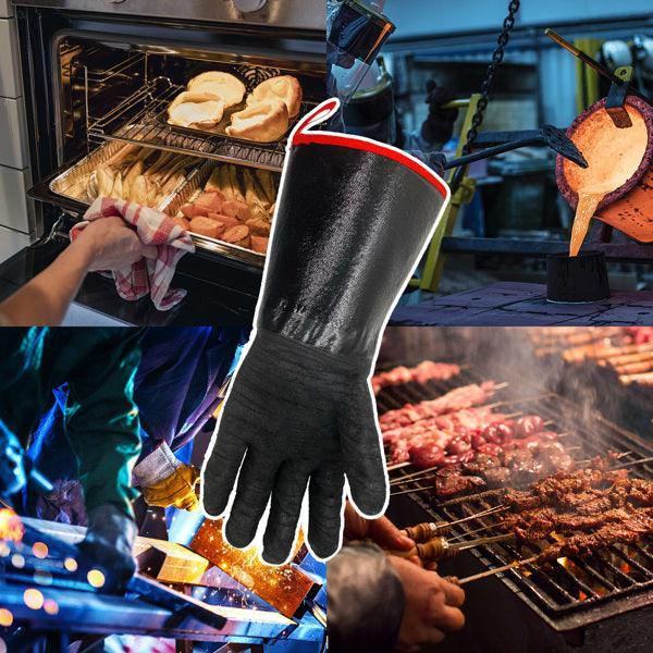 14"  Oven Gloves Smoke Resistant BBQ Grill Gloves Fire Resistant