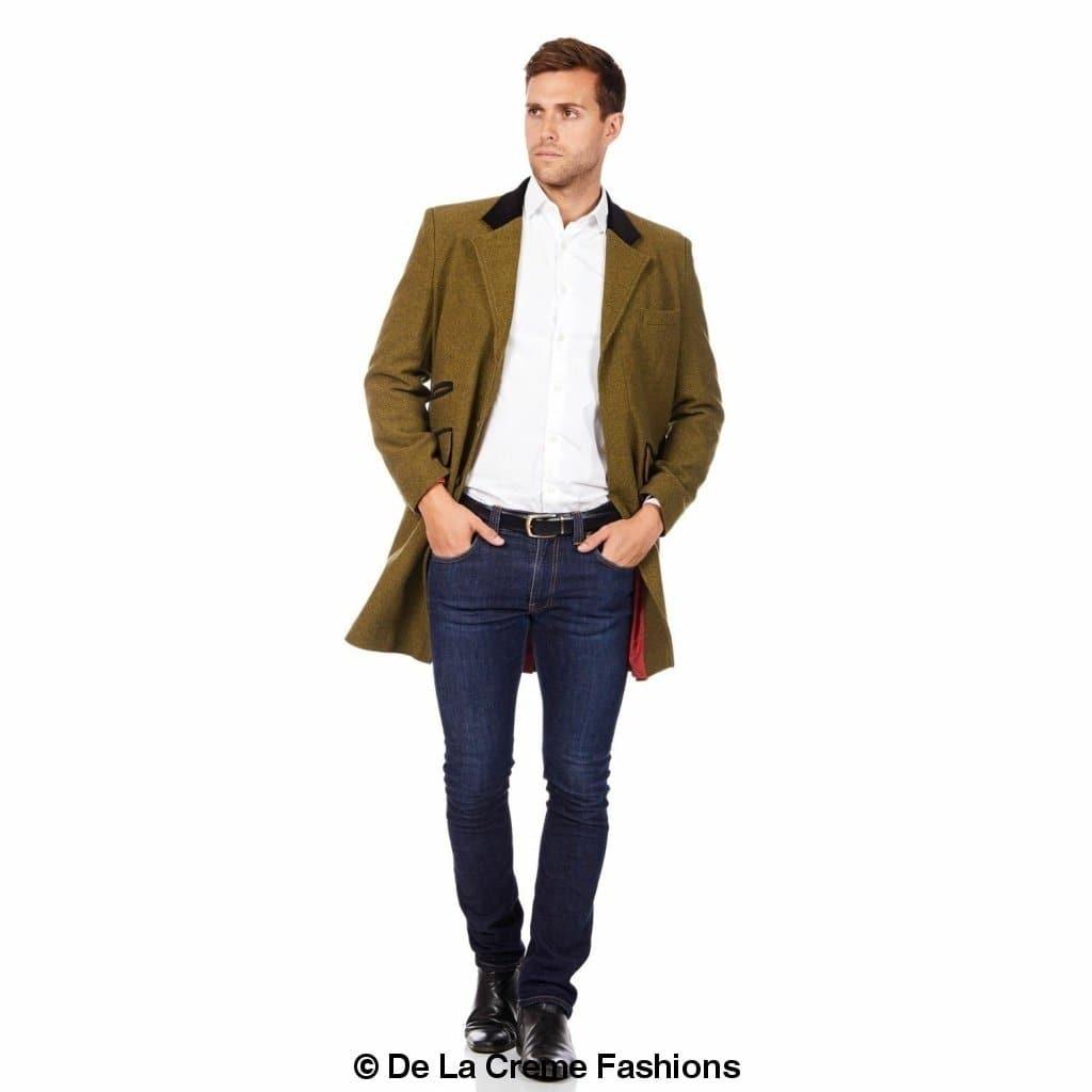 De La Creme MAN - Herringbone Design Retro Mod Coat - VirtuousWares:Global