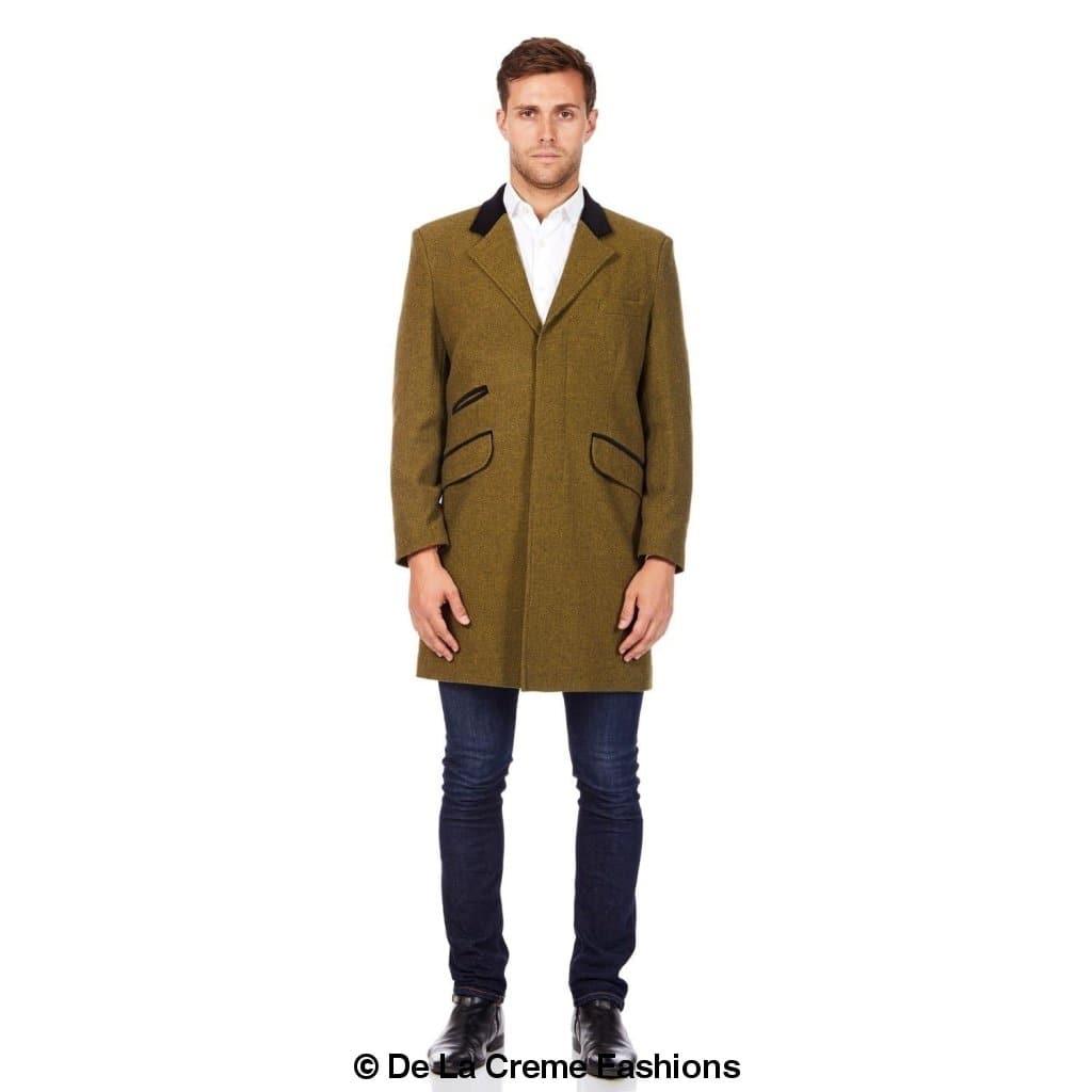 De La Creme MAN - Herringbone Design Retro Mod Coat - VirtuousWares:Global