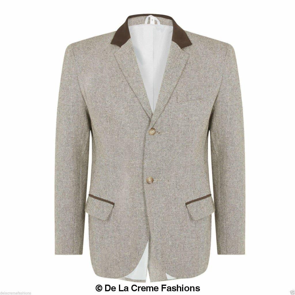 De La Creme MAN - Mens Luxury Wool Blend Jacket Velvet Trim - VirtuousWares:Global