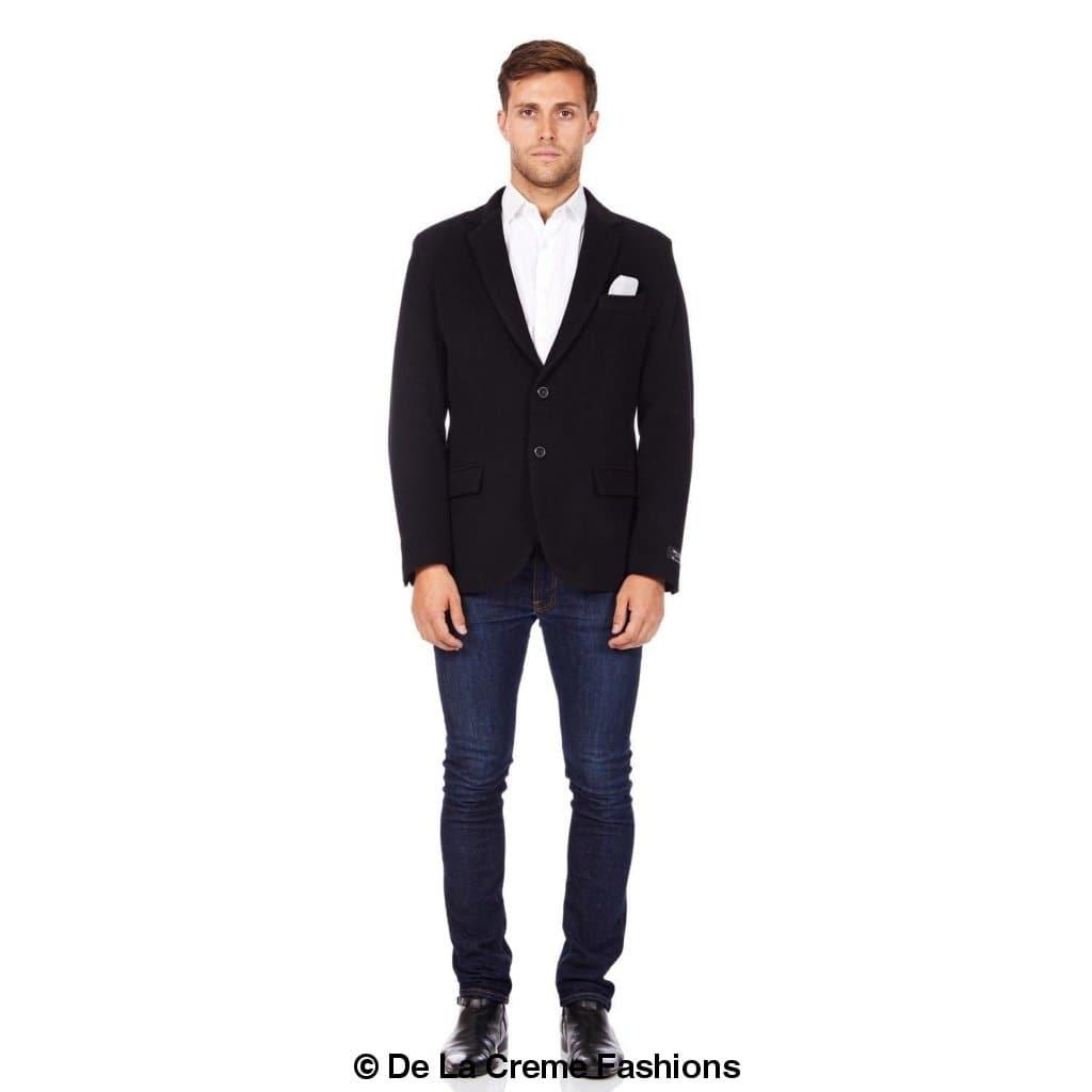 De La Creme MAN - Mens Luxury Wool Blend Jacket Velvet Trim - VirtuousWares:Global