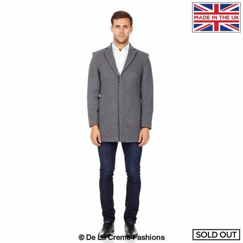 De La Creme MAN - Wool Blend Covert Winter Coat - VirtuousWares:Global