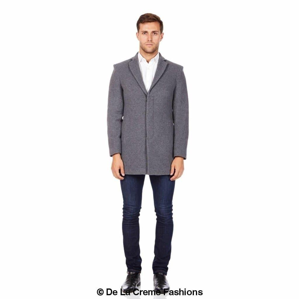 De La Creme MAN - Wool Blend Covert Winter Coat - VirtuousWares:Global