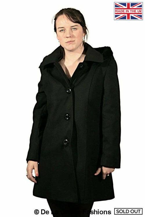 De La Creme - Women's Faux Fur Trim Hooded Coat - VirtuousWares:Global