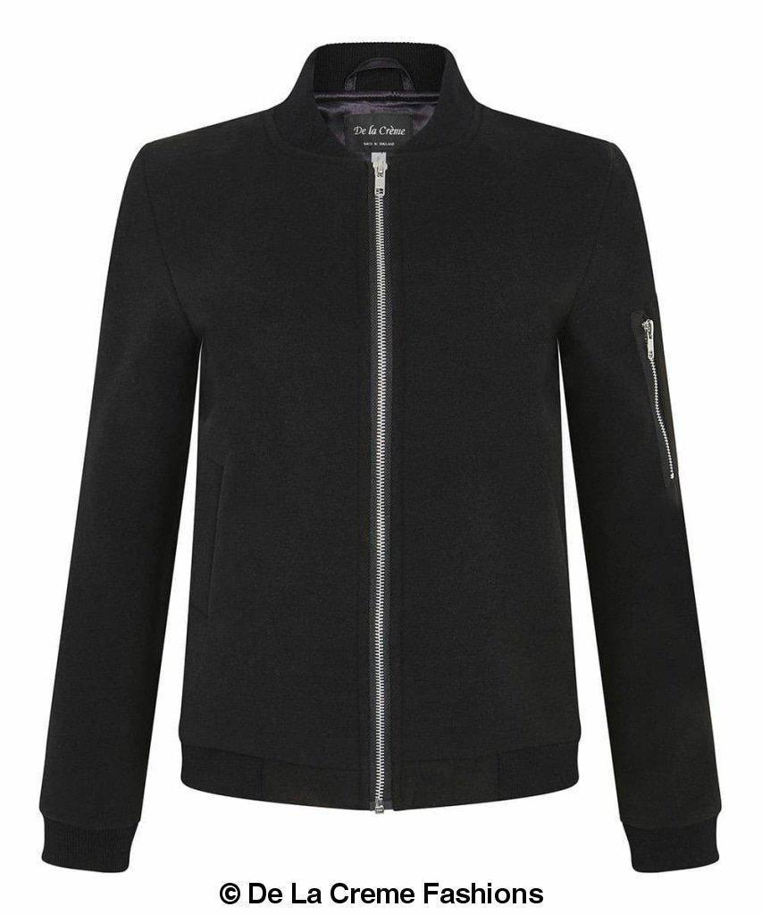 De La Creme - Women's Long Sleeve Varsity Bomber Jacket - VirtuousWares:Global