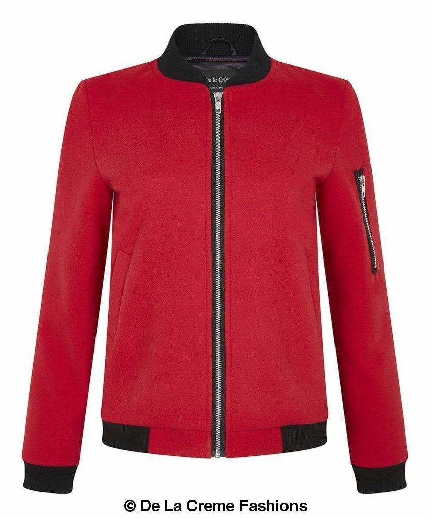 De La Creme - Women's Long Sleeve Varsity Bomber Jacket - VirtuousWares:Global