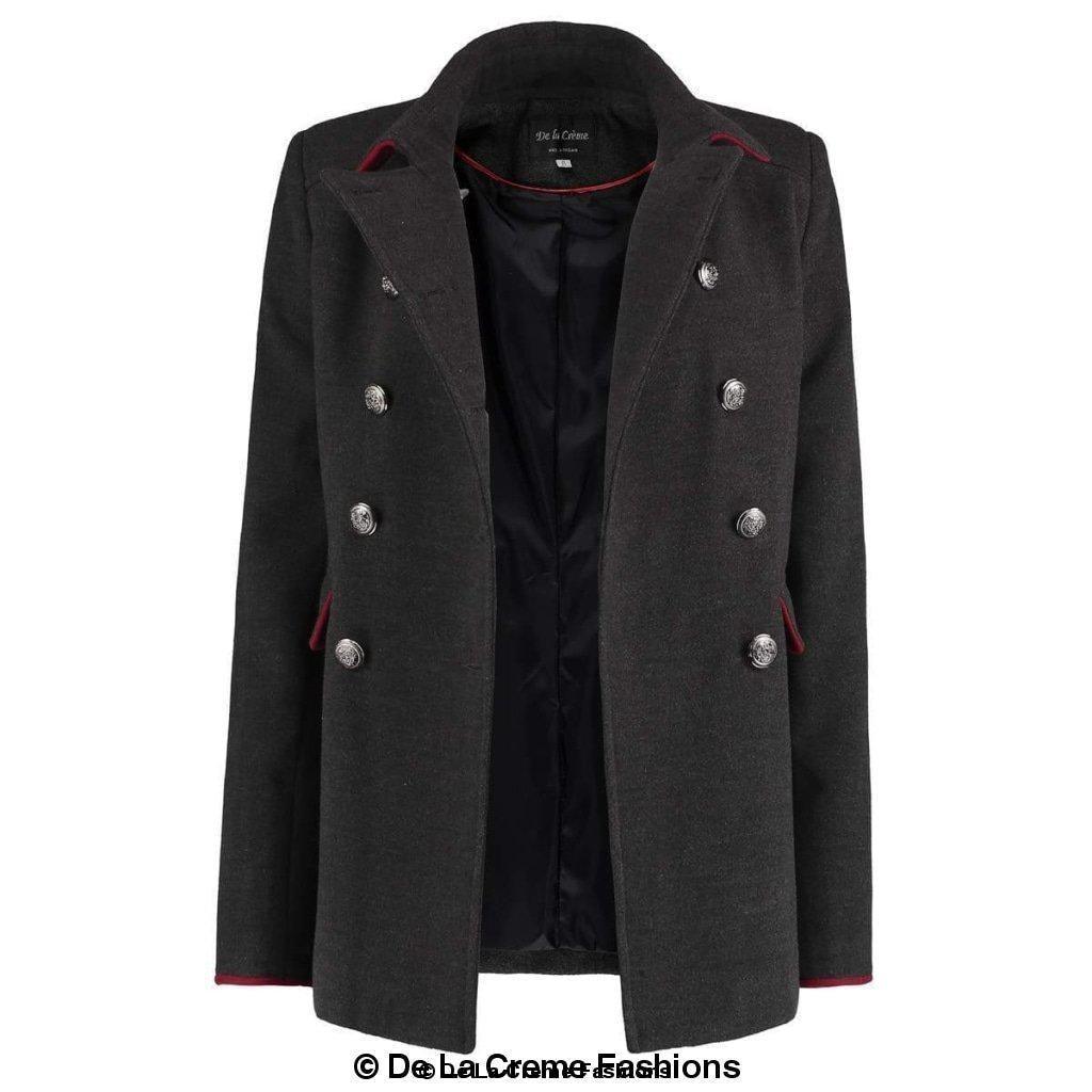 De La Creme Womens Military Style Pea Coat - VirtuousWares:Global