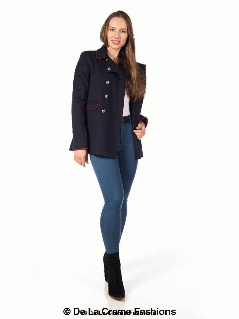 De La Creme Womens Military Style Pea Coat - VirtuousWares:Global