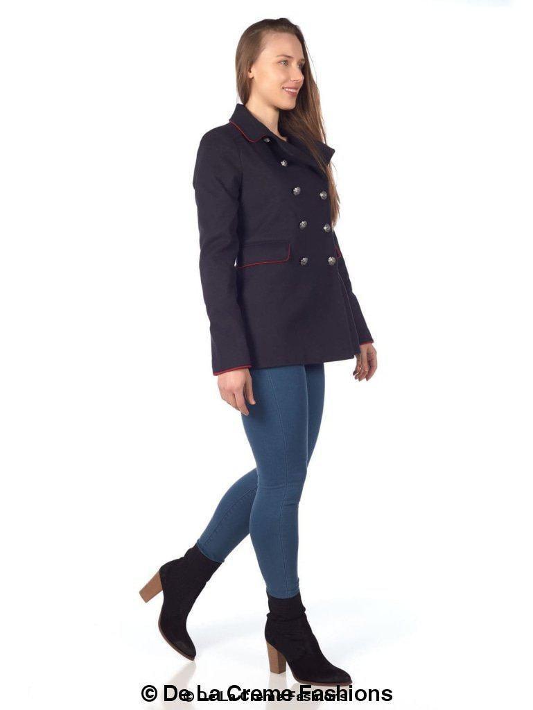 De La Creme Womens Military Style Pea Coat - VirtuousWares:Global
