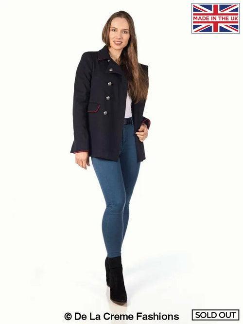 De La Creme Womens Military Style Pea Coat - VirtuousWares:Global