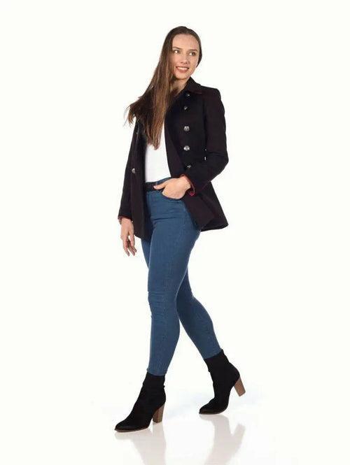 De La Creme Womens Military Style Pea Coat - VirtuousWares:Global