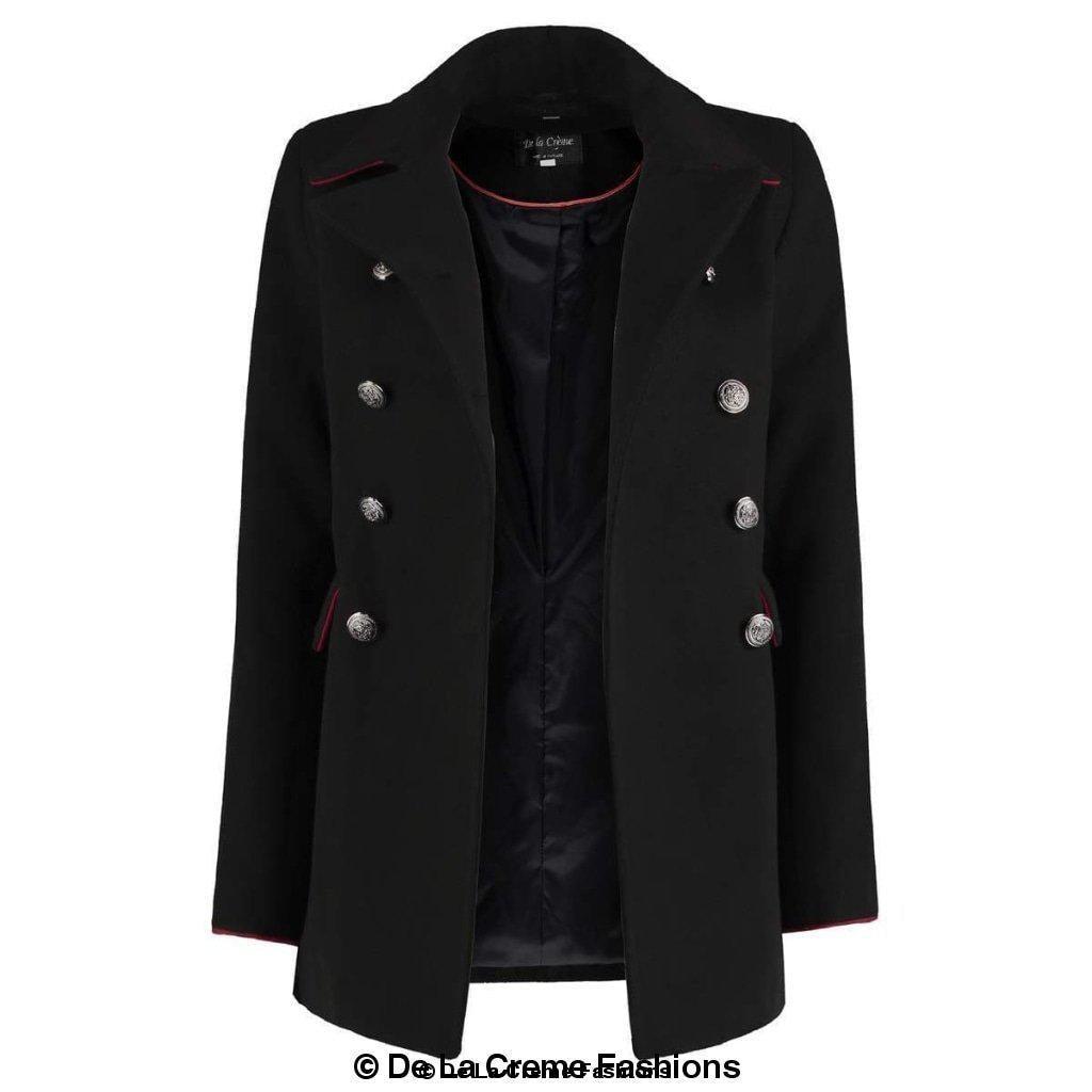 De La Creme Womens Military Style Pea Coat - VirtuousWares:Global