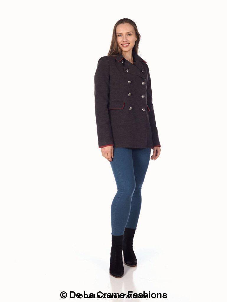 De La Creme Womens Military Style Pea Coat - VirtuousWares:Global