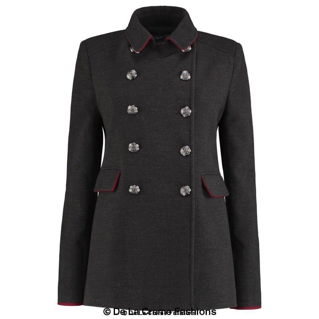 De La Creme Womens Military Style Pea Coat - VirtuousWares:Global