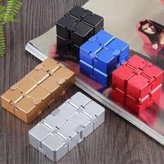 Decompresses Relax Toys Stress Relief Toy Metal Infinity Cube - VirtuousWares:Global