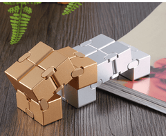 Decompresses Relax Toys Stress Relief Toy Metal Infinity Cube - VirtuousWares:Global