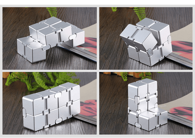 Decompresses Relax Toys Stress Relief Toy Metal Infinity Cube - VirtuousWares:Global