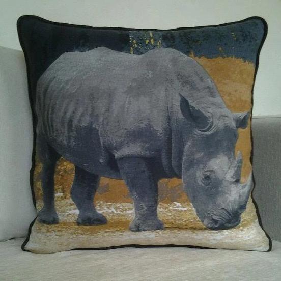 Decorative Throw pillow covers Beautiful Rhino pillow cases African fa - VirtuousWares:Global