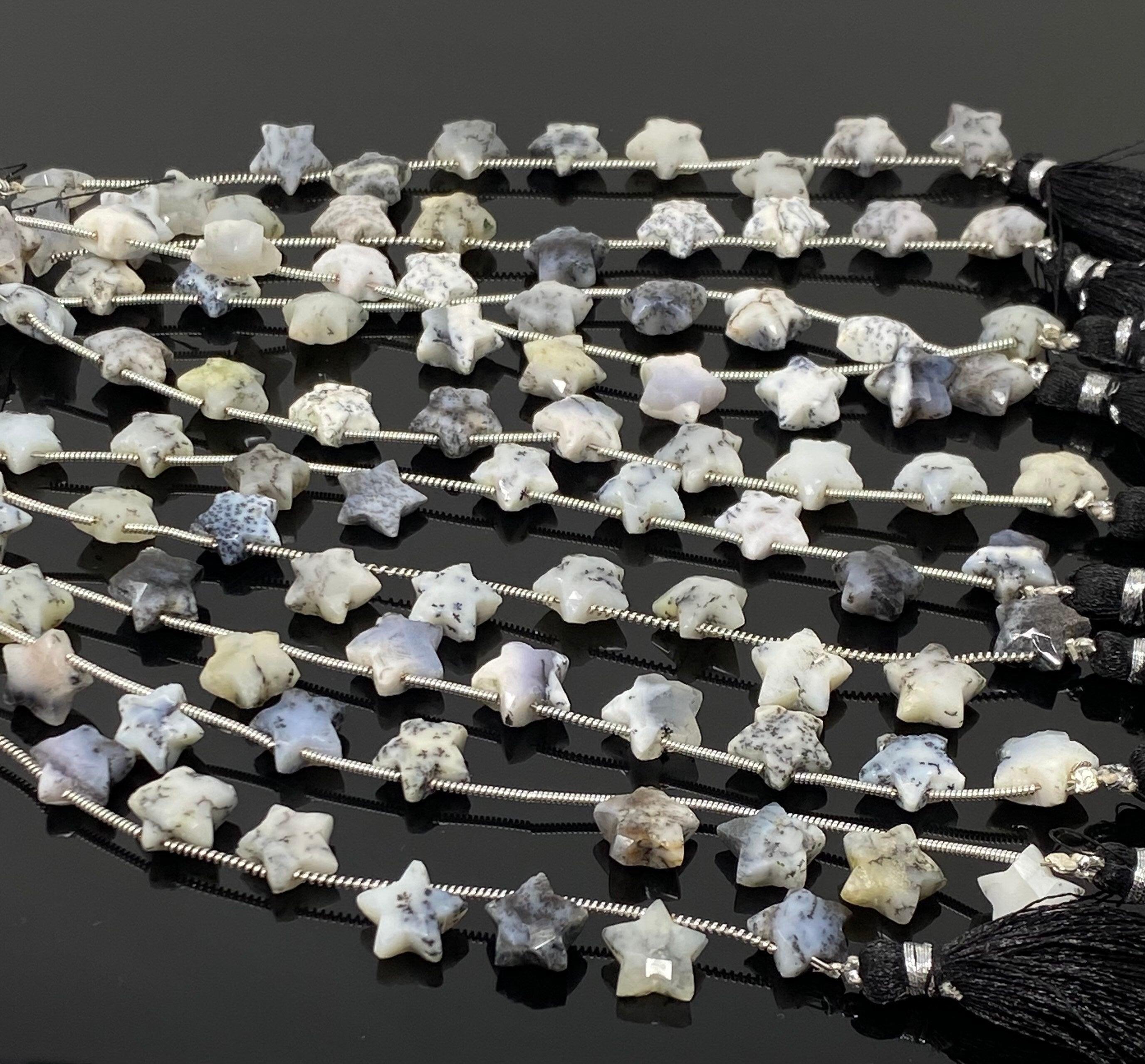 Dendrite Opal Gemstone Beads, Dendritic Opal Star Beads, Bulk - VirtuousWares:Global