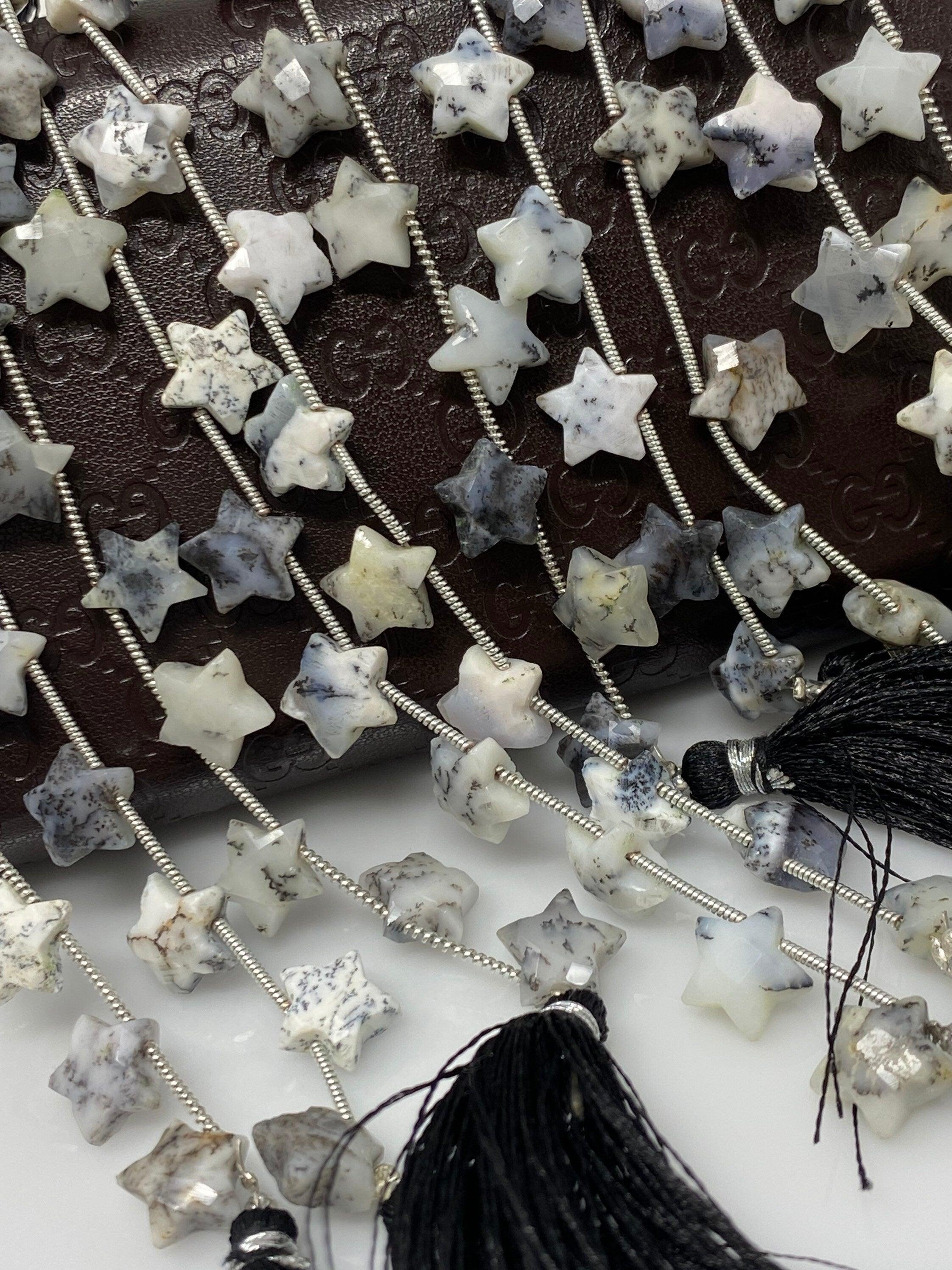 Dendrite Opal Gemstone Beads, Dendritic Opal Star Beads, Bulk - VirtuousWares:Global