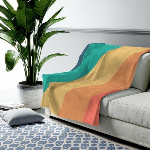 Diagonal Stripes Plush Blanket Throw - VirtuousWares:Global