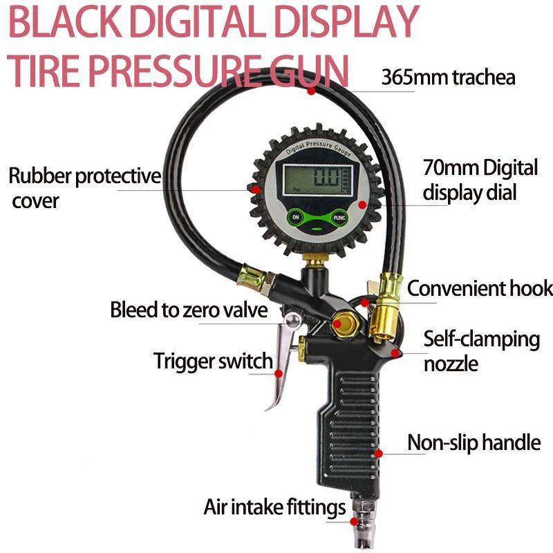 Digital LCD Display Inflation Monitoring Manometer Car EU Tire Air - VirtuousWares:Global