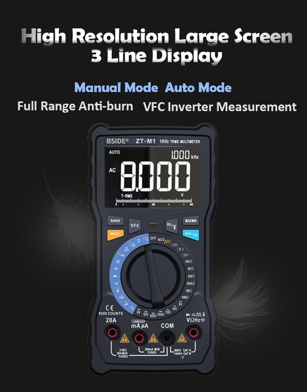 Digital Multimeter Profesional True RMS 8000 Analogue Tester 20A - VirtuousWares:Global