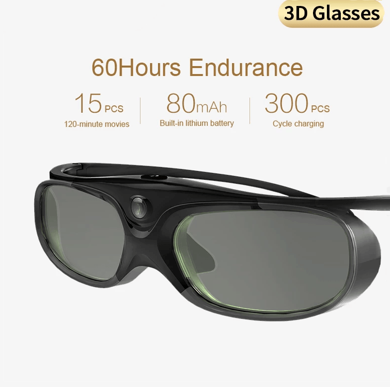 DLP-Link Active Shutter 3D Glasses Rechargeable LCD 3D Glass - VirtuousWares:Global