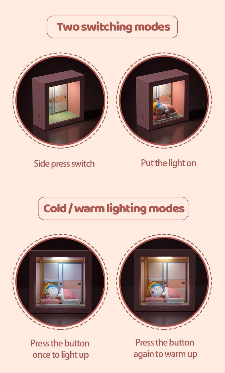 Doraemon Photo Frame Night Light Action Figures Cartoon Bedside Lamp - VirtuousWares:Global