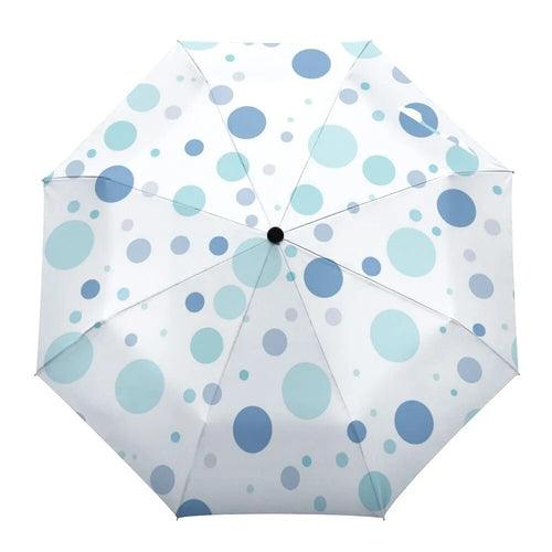 Dot Red Beige Fully-automatic Rain Umbrella Outdoor Foldable Sun - VirtuousWares:Global