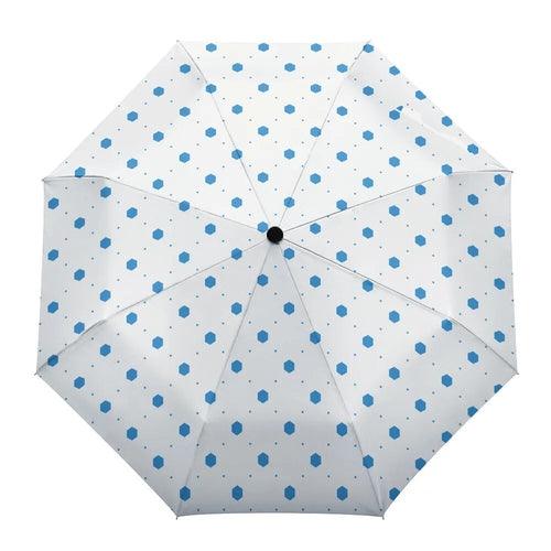 Dot Red Beige Fully-automatic Rain Umbrella Outdoor Foldable Sun - VirtuousWares:Global