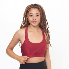 Double Scoop Bra Top - Pomegranate Cube Pattern - VirtuousWares:Global