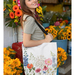 Double Sided Spring Floral Print Tote Bag - VirtuousWares:Global
