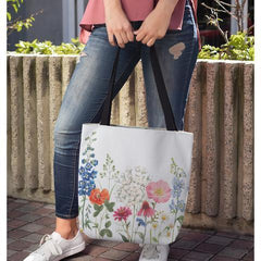 Double Sided Spring Floral Print Tote Bag - VirtuousWares:Global