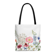 Double Sided Spring Floral Print Tote Bag - VirtuousWares:Global