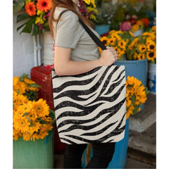 Double Sided Zebra Print Beach Shopper Tote Bag Medium - VirtuousWares:Global