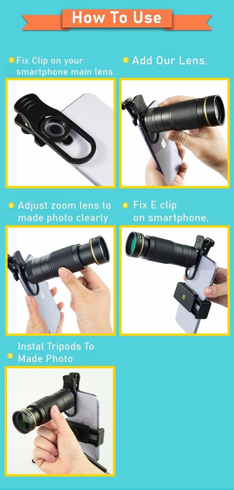 Dragon 36X Mobile Phone Lens Kit With Tripod - VirtuousWares:Global